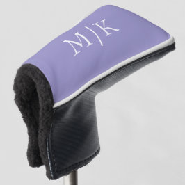 Purple and White | Modern Monogram Golf Headcover