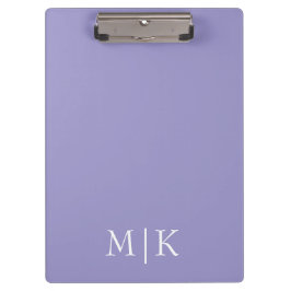 Purple and White | Modern Monogram Klemmbrett
