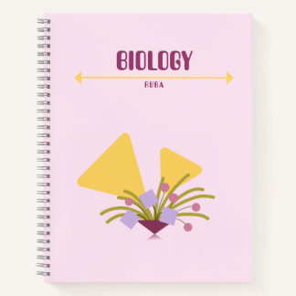 Purple and yellow Notebook with geometric flowers  Notizbuch