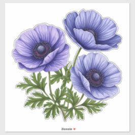 Purple Anemone Bouquet Aufkleber