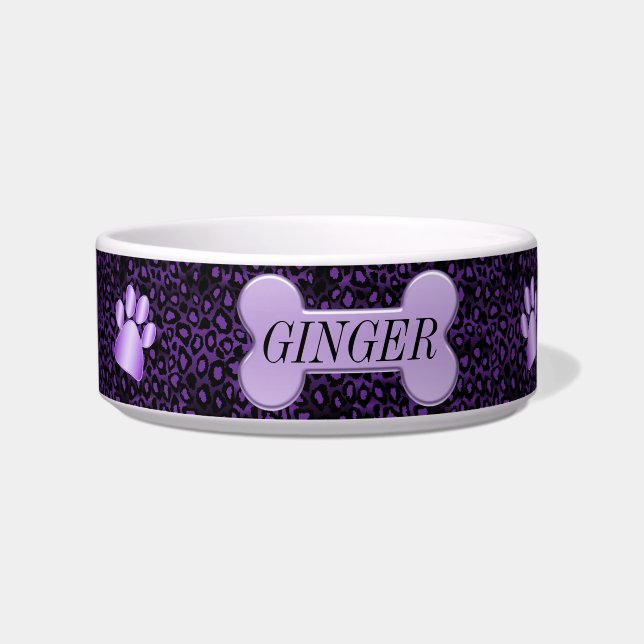Purple Animal Print - Personalized Napf (Vorderseite)