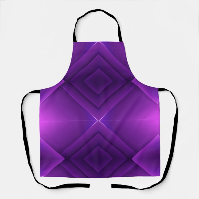 Purple apron with a geometric diamond pattern schürze (Vorderseite)