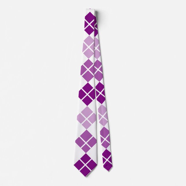 Purple Argyle Custom Tie Krawatte (Vorderseite)