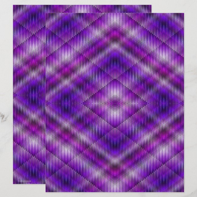 Purple Argyle Scrapbook Paper 2-Sided Page (Vorne/Hinten)