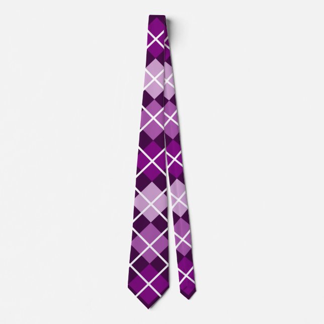 Purple Argyle Tie Krawatte (Vorderseite)