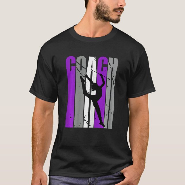 Purple Artistic Rhythmic Gymnastics Coach Teacher T-Shirt (Vorderseite)