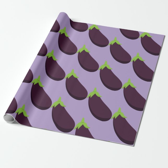 Purple Aubergine Eggplant Food Pattern Geschenkpapier (Ungerollt)