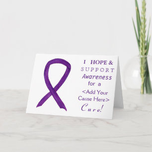 Purple Awareness Ribbon Custom Cause Note Cards Karte