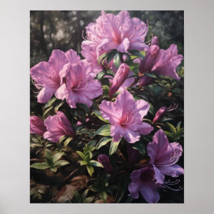 Purple Azalea Blumen Kunst, Dichtung und Musik Poster