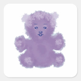 Purple bear quadratischer aufkleber