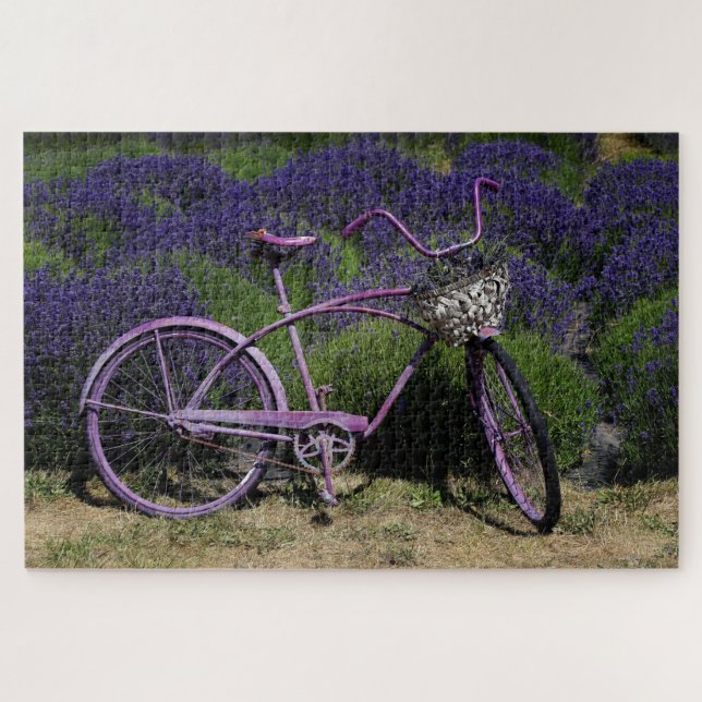 Purple Bike Lavender Fields Puzzle (Horizontal)