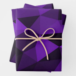 Purple black geometric mesh pattern geschenkpapier set