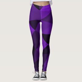 Purple black geometric mesh pattern leggings