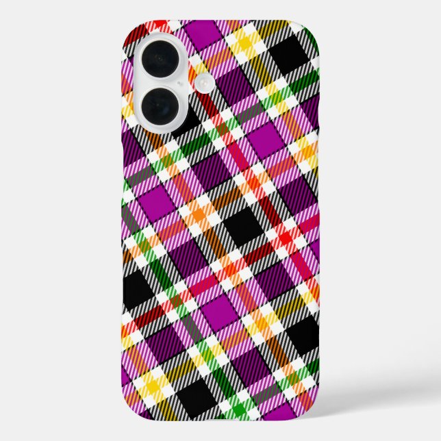 Purple Black Multicolour Flannel Plaid Tartan Case-Mate iPhone Hülle (Rückseite)