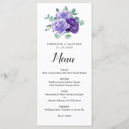 Purple Bloom Eucalyptus Botanical Wedding Menu Menükarte