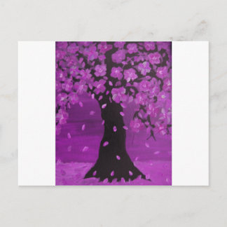 Purple Blossom Tree Design Art Postkarte