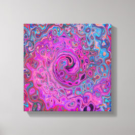 Purple, Blue and Red Abstract Retro Swirl Leinwanddruck