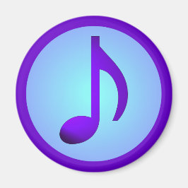 Purple Blue Elegant Music Note Magnet