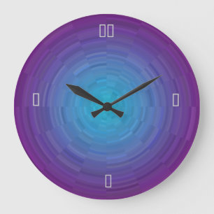Purple Blue Illuminated >Patterned Wall Clock Große Wanduhr