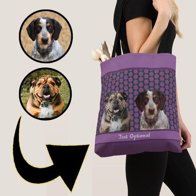 Purple Blue Modern Photo Gift Puppy Dog Lover Mom  (Von Creator hochgeladen)