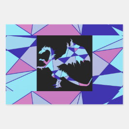 Purple blue pink triangle abstract  geschenkpapier set