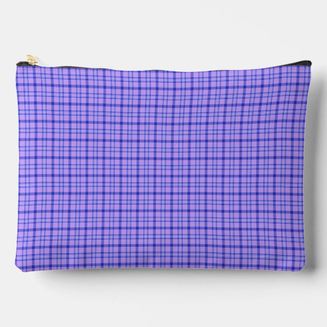 Purple Blue Plaid Classic Pattern Bright Zubehörtasche (Vorderseite)