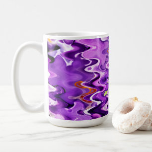 PURPLE BLUMEN ABSTRAKT KAFFEETASSE