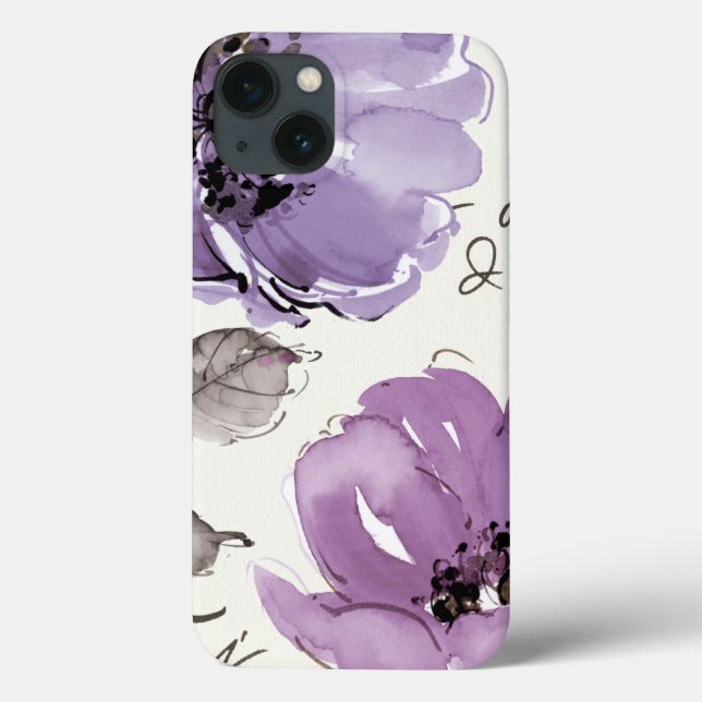 Purple Blumen Case-Mate iPhone Hülle (Rückseite)