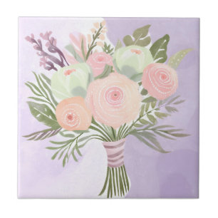 Purple Blumen Fliese