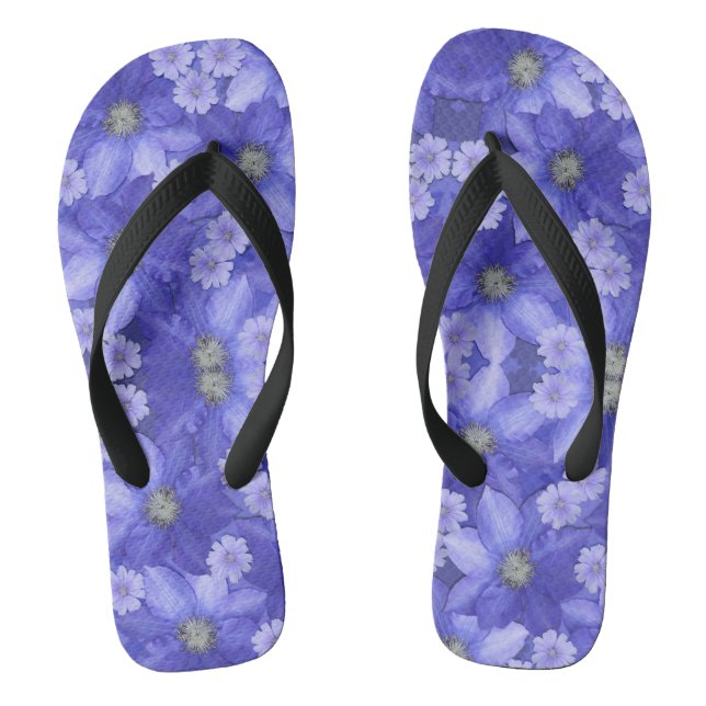 Purple Blumen Flip Flops (Fußbett)