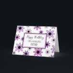 Purple Blumen Friend Geburtstag Karte<br><div class="desc">Geburtstagskarte für Freunde mit modernem lila und schwarzen Blumendesign und nachdenklichem Vers.</div>
