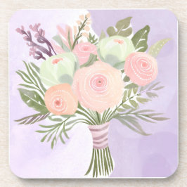 Purple Blumen Getränkeuntersetzer