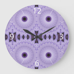 Purple Blumen Große Wanduhr