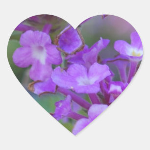 Purple Blumen Herz-Aufkleber