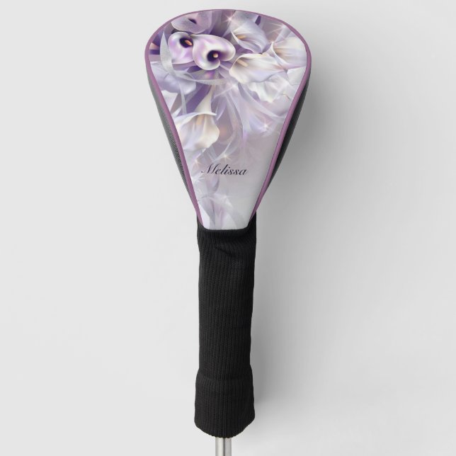 Purple Blumen Luxus Golf Headcover (Vorderseite)