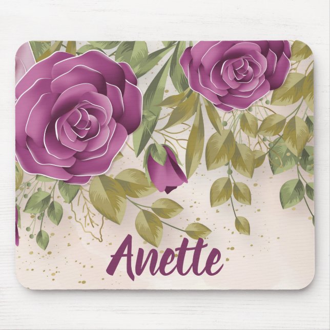 Purple Blumen Mousepad (Vorne)