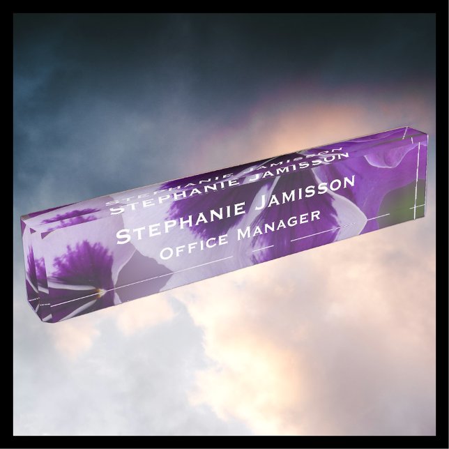 Purple Blumen Name und Name des Schreibtisches Namensplakette (Von Creator hochgeladen)