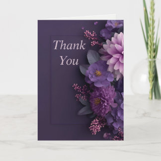 Purple Blumen on Dark Lila Danke Karte