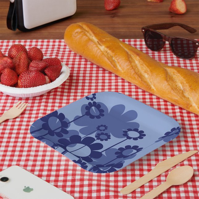 Purple Blumen Pappteller (Von Creator hochgeladen)