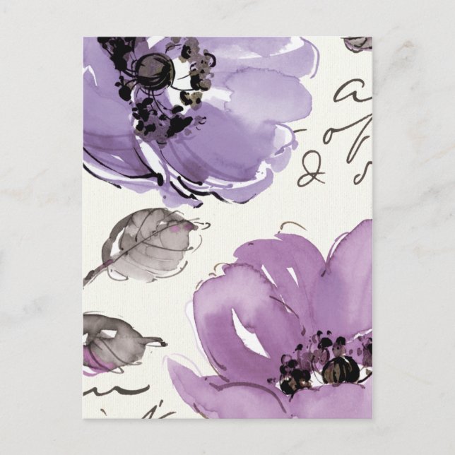 Purple Blumen Postkarte (Vorderseite)
