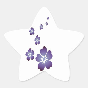 Purple Blumen Stern-Aufkleber