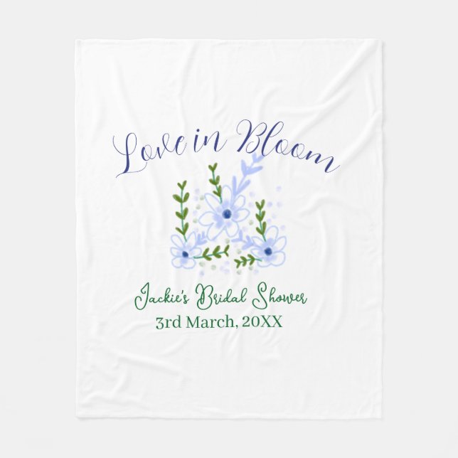 Purple boho love in Bloom bridal shower name retro Fleecedecke (Vorderseite)