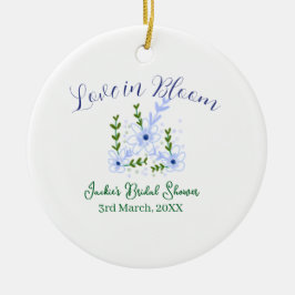 Purple boho love in Bloom bridal shower name retro Keramik Ornament