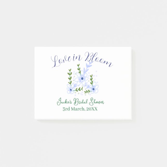 Purple boho love in Bloom bridal shower name retro Post-it Klebezettel (Vorderseite)