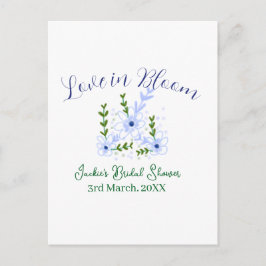 Purple boho love in Bloom bridal shower name retro Postkarte