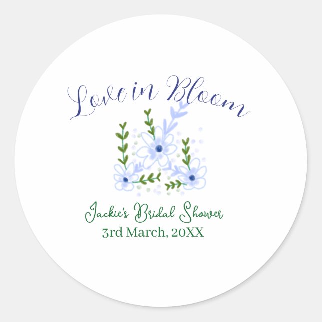 Purple boho love in Bloom bridal shower name retro Runder Aufkleber (Vorderseite)