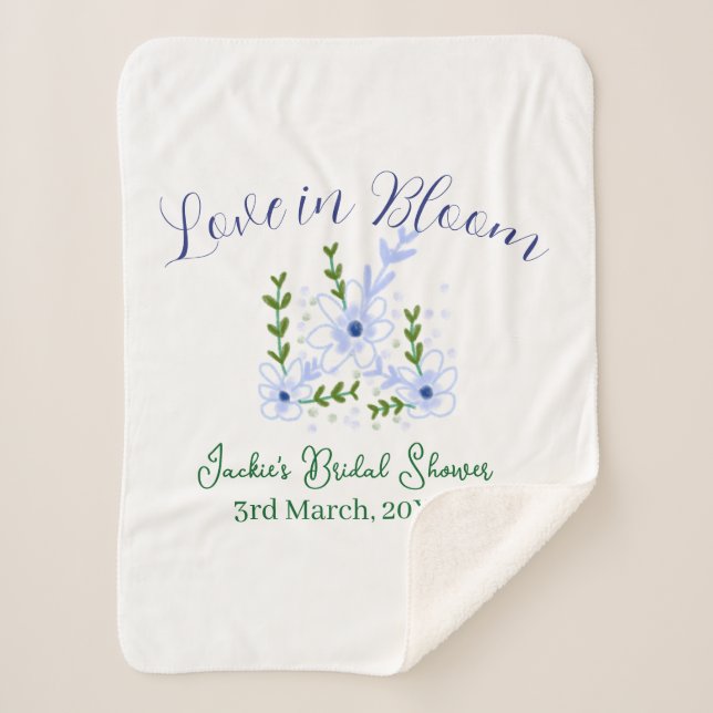 Purple boho love in Bloom bridal shower name retro Sherpadecke (Vorderseite)