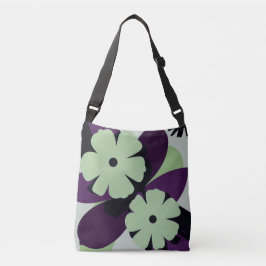Purple Botanical Floral Tote Bag – Modern Design Tragetaschen Mit Langen Trägern