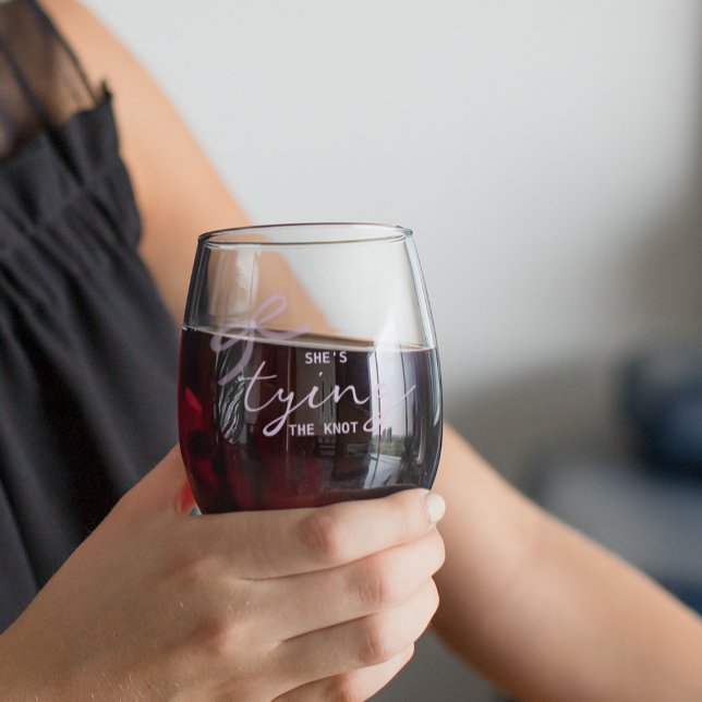 Purple Bow Bridal Shower Weinglas Ohne Stiel (Von Creator hochgeladen)