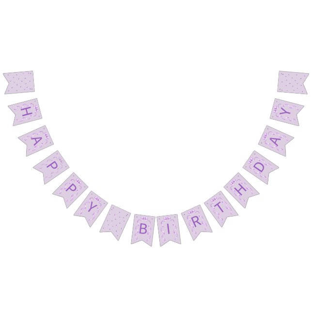 Purple Bow Coquette Geburtstag  Wimpelkette (Alle)